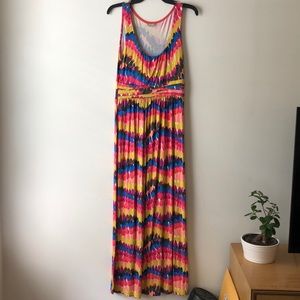 Boden rainbow print maxi dress